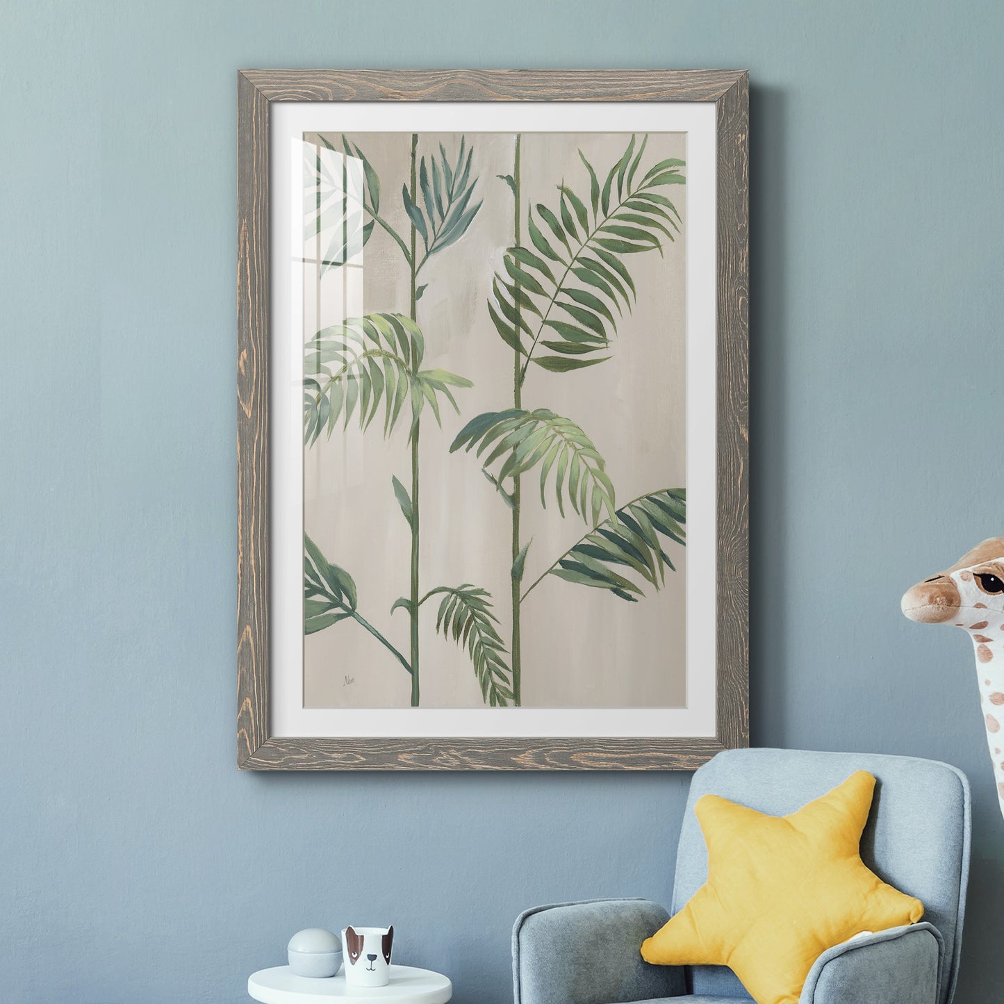 Modern Fronds I - Premium Framed Print - Distressed Barnwood Frame - Ready to Hang