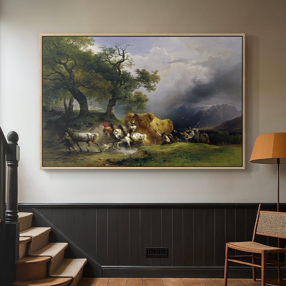 The Harvest Wagon (Der Heuwagen), c. 1850 - Floater Framed Canvas Print