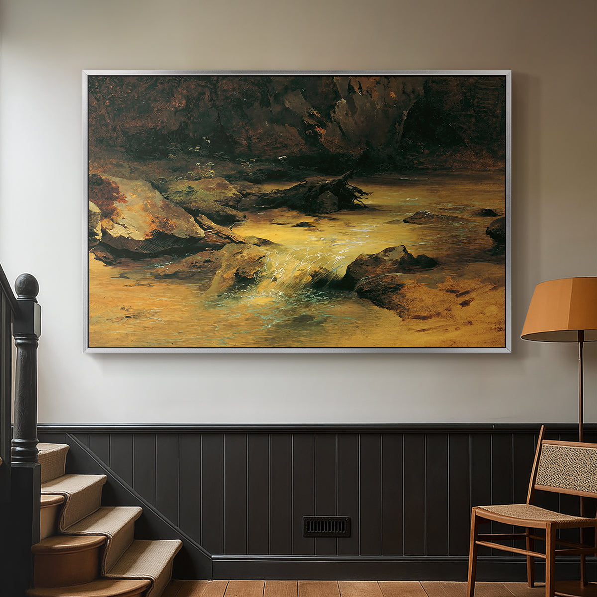 Wildbach (Wild Stream) - Floater Framed Canvas Print