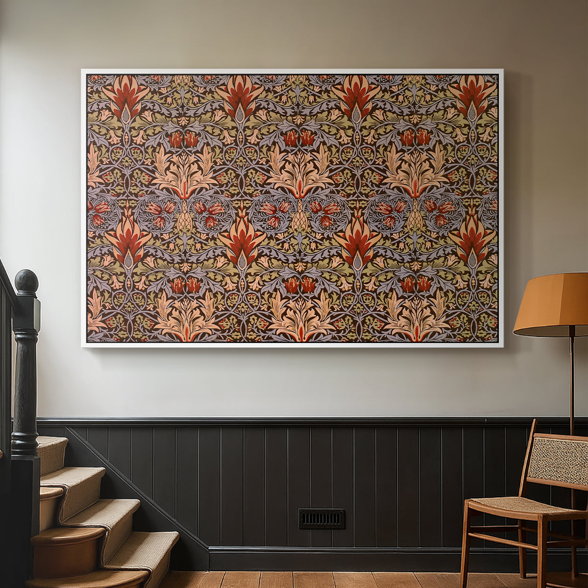 Snakeshead - Red/Cumin, c. 1876 - Floater Framed Canvas Print