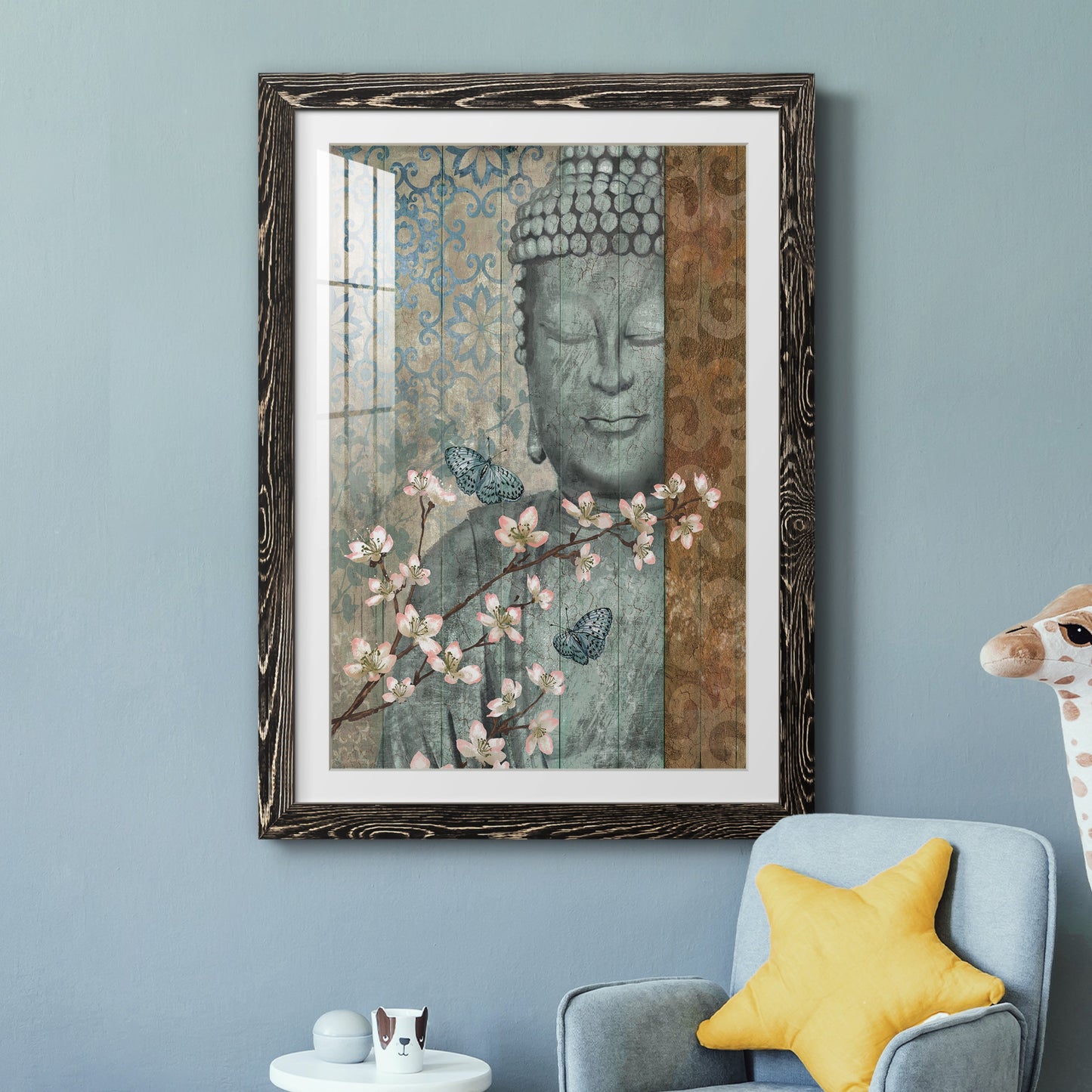 Buddha - Premium Framed Print - Distressed Barnwood Frame - Ready to Hang