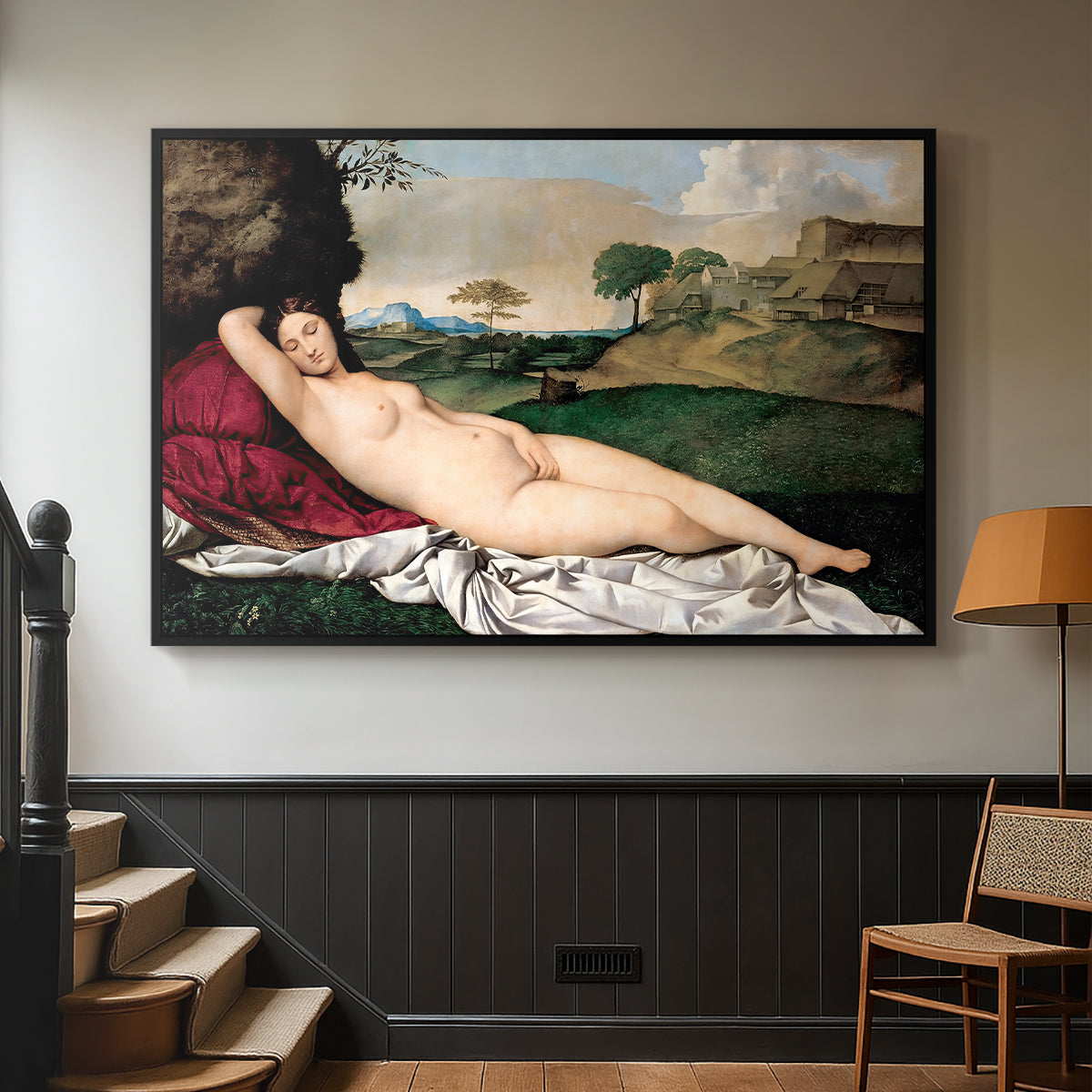 Sleeping Venus, c. 1510 - Floater Framed Canvas Print