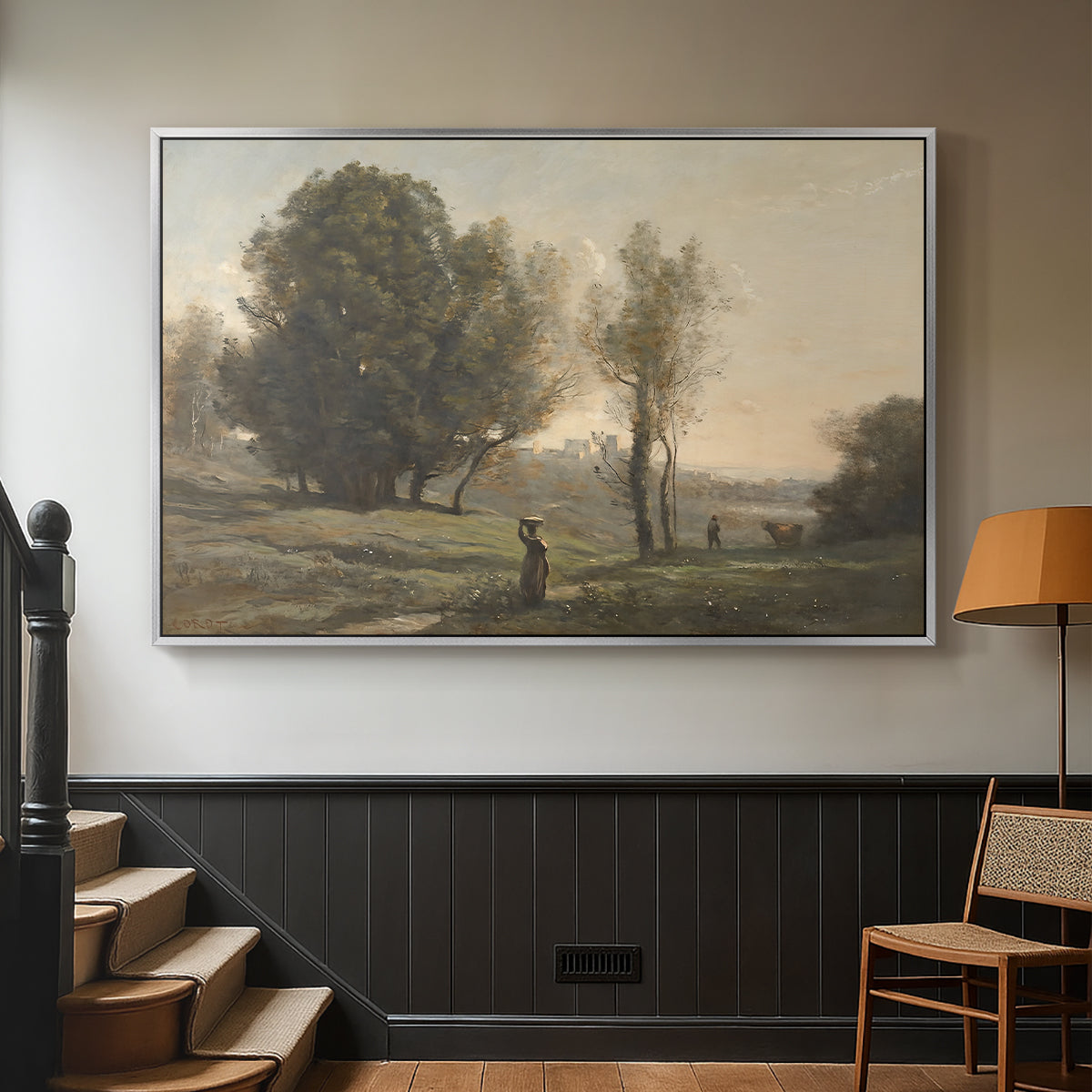 Landscape (Souvenir of les landes), c. 1872 - Floater Framed Canvas Print