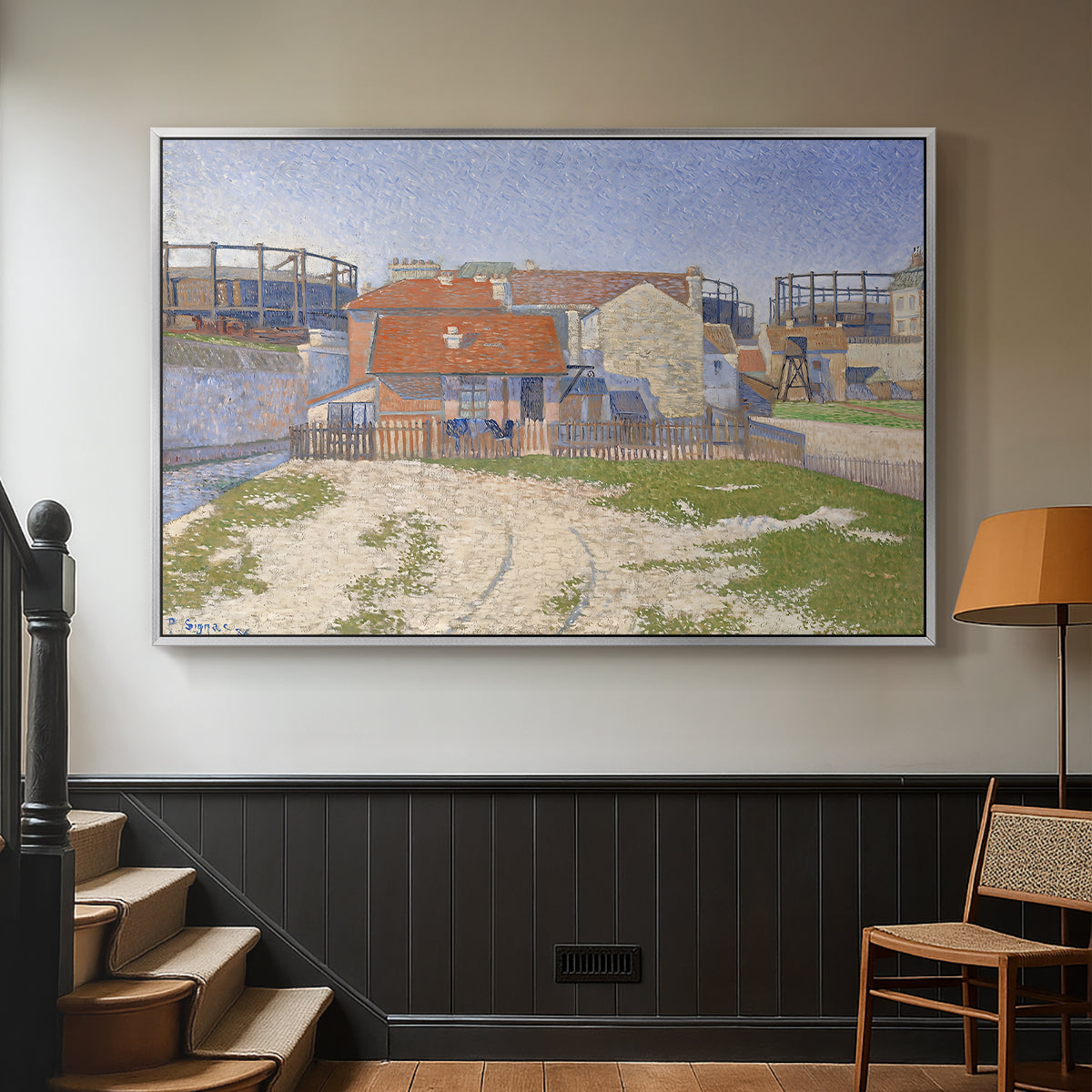 Gasometers at Clichy, 1886 - Floater Framed Canvas Print