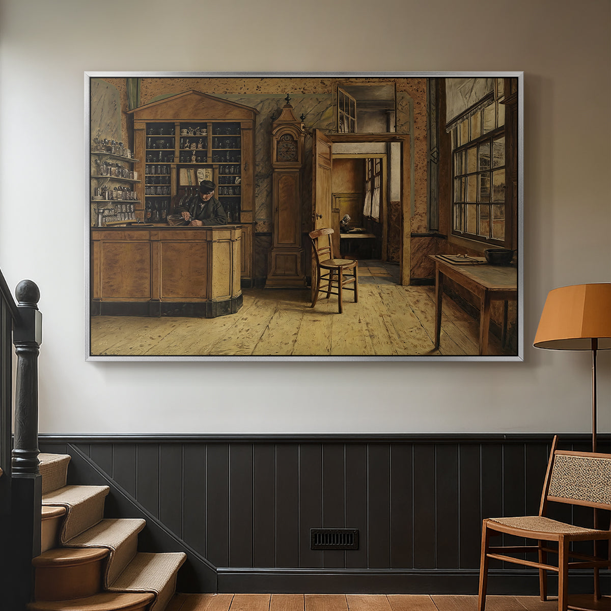 The Old Inn 'Het Loodshuis' in Antwerp, 1877 - Floater Framed Canvas Print