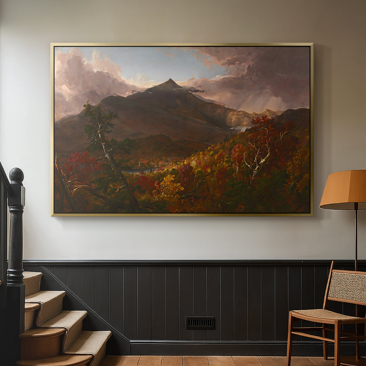 View of Schroon Mountain, Essex County, New York, After a Storm, 1838 - Floater Framed Canvas Print
