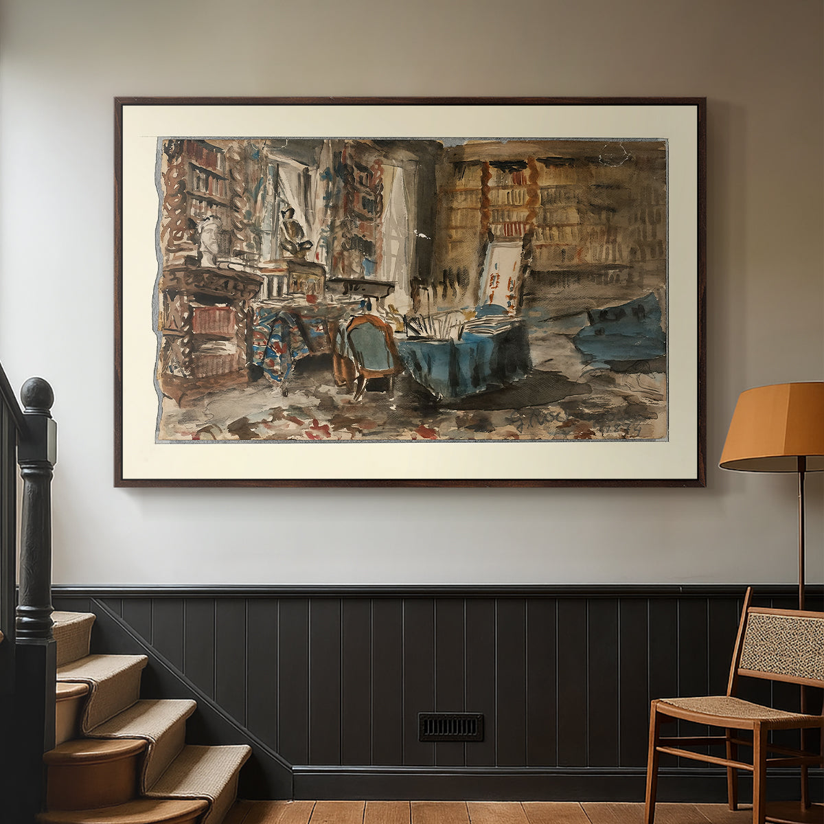 Cabinet de Flaubert à Croisset, 1874 - Floater Framed Canvas Print