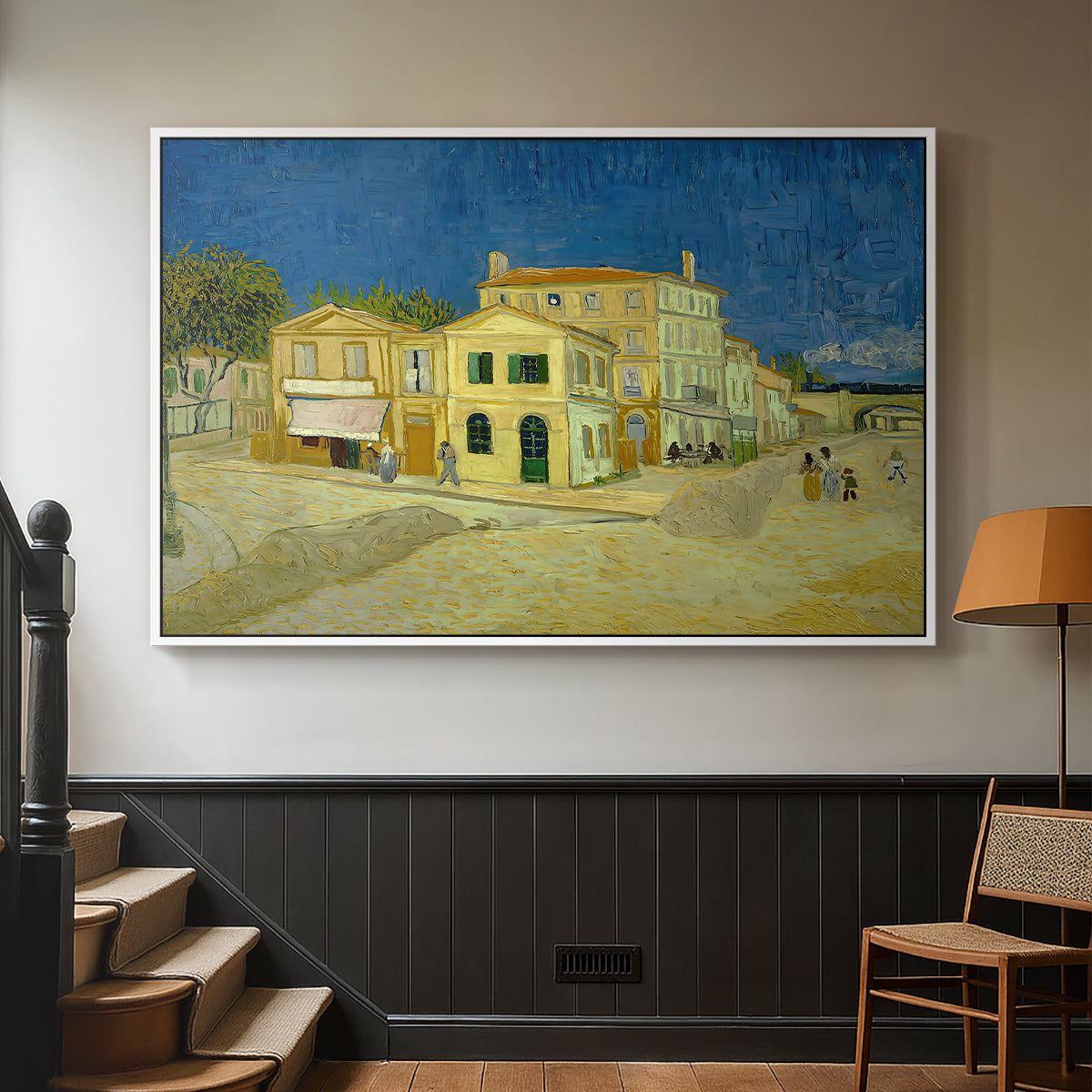 The Yellow House (The Street), 1888 - Floater Framed Canvas Print