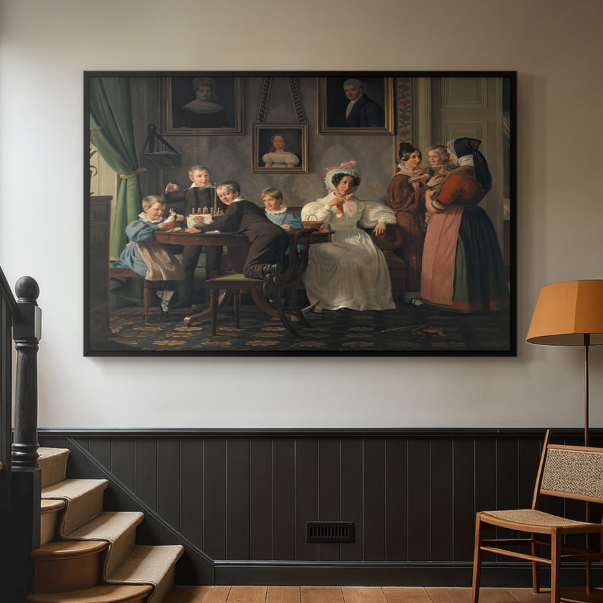 The Waagepetersen Family, 1836 - Floater Framed Canvas Print