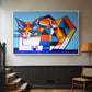 Cassie Thinking about Cubism - Floater Framed Canvas Print
