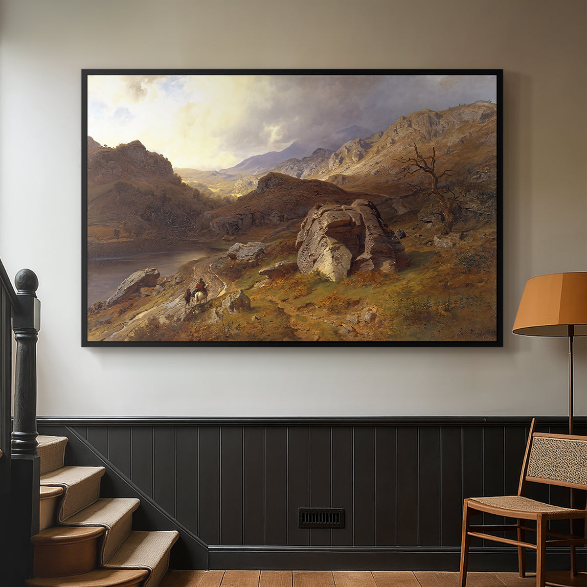 Lledr Valley in Wales, 1864 - Floater Framed Canvas Print