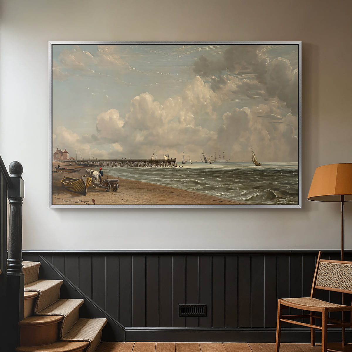 Yarmouth Jetty, 1822 - Floater Framed Canvas Print