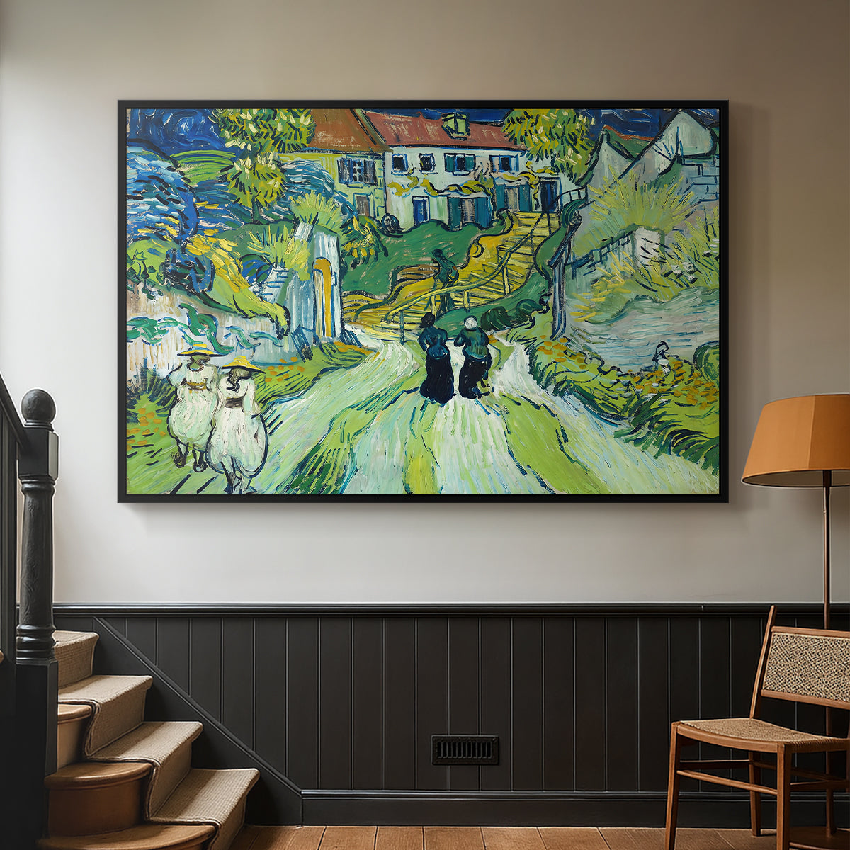 Stairway at Auvers, 1890 - Floater Framed Canvas Print