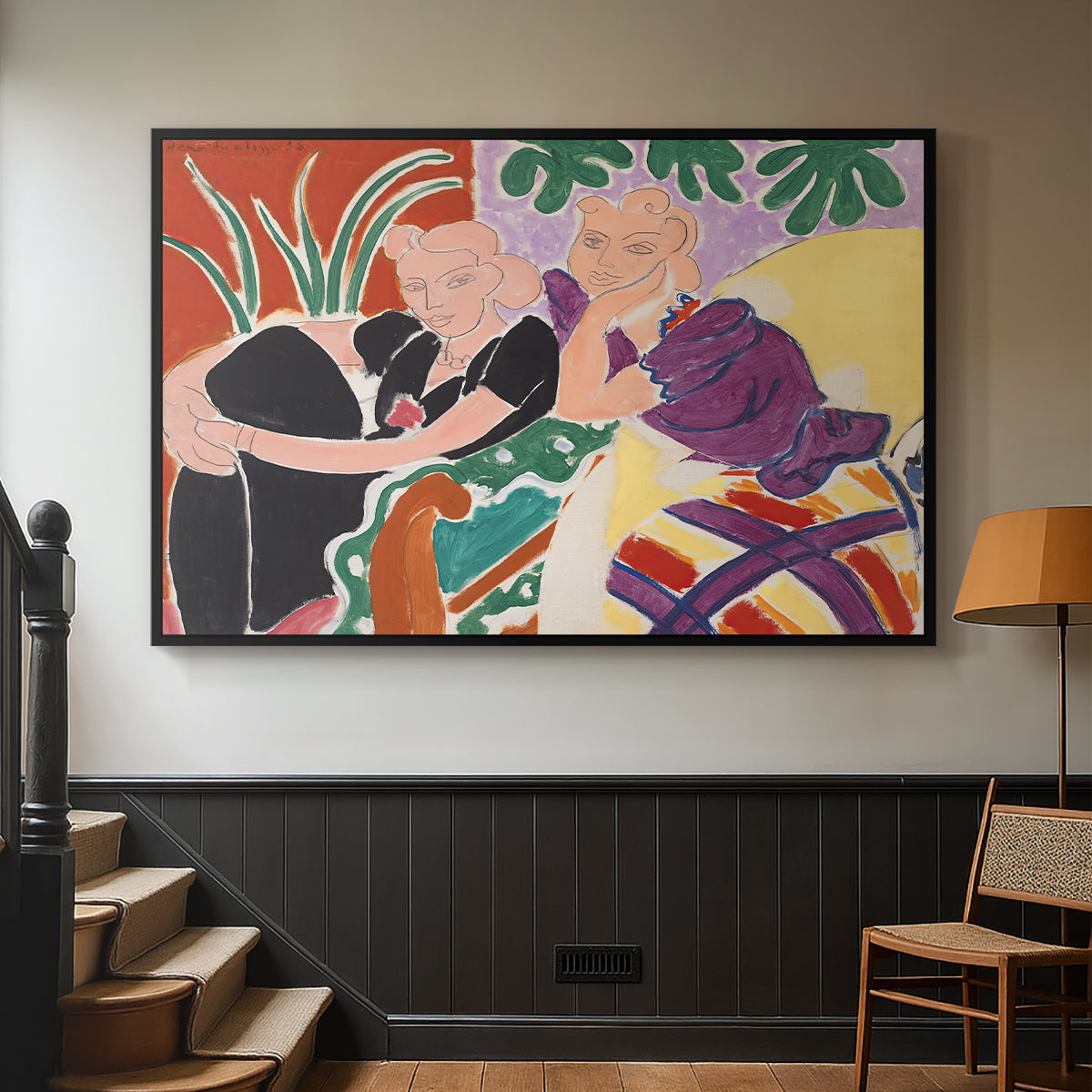 The Conversation, 1938 - Floater Framed Canvas Print