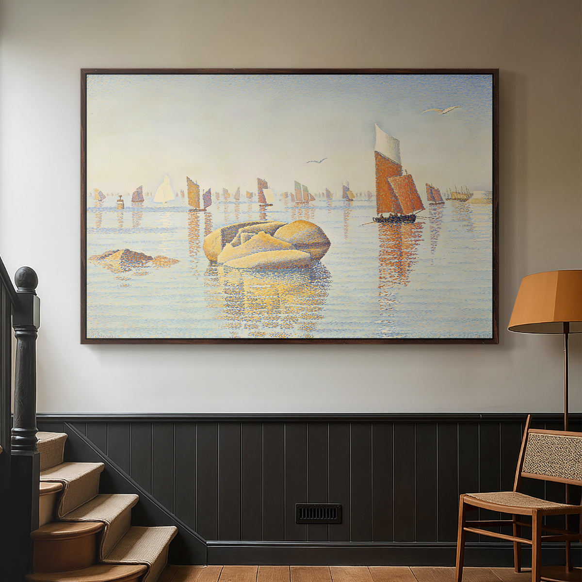 Concarneau, Quiet Morning, Opus 219, 1891 - Floater Framed Canvas Print