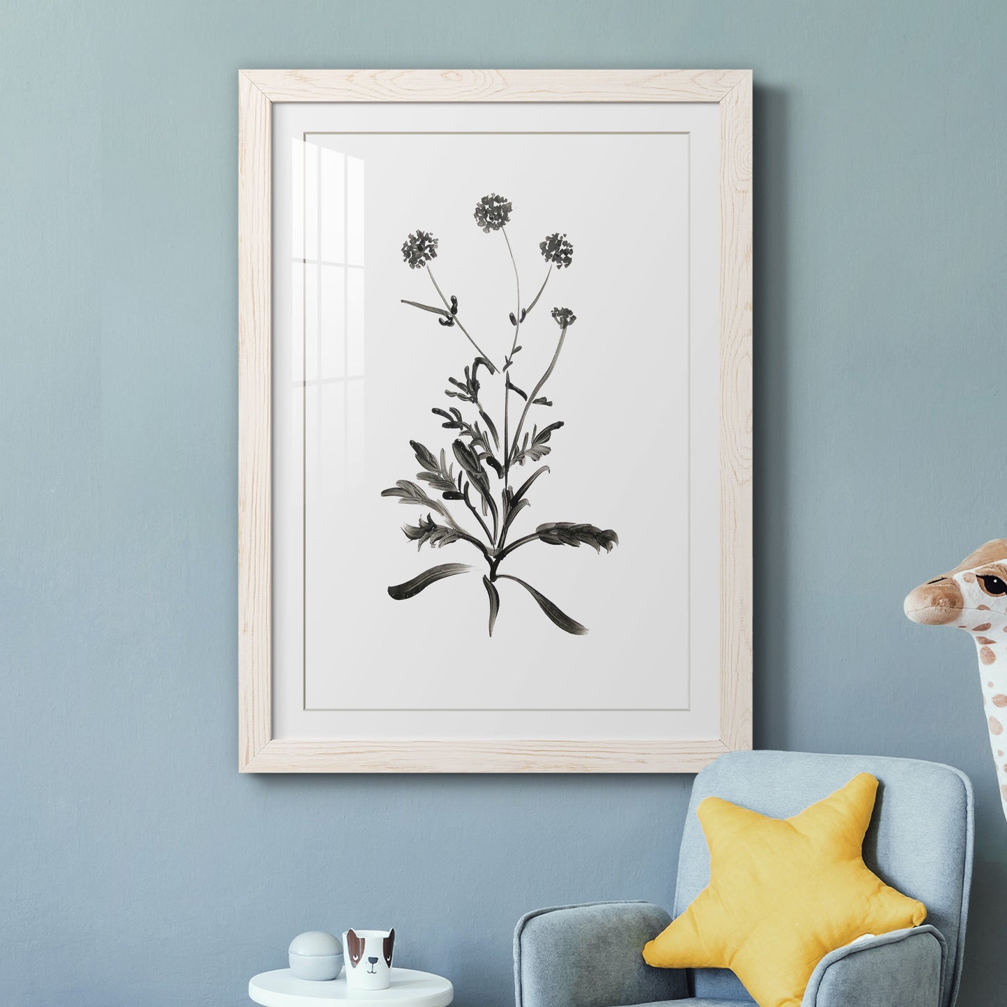 Inky Botanical I - Premium Framed Print - Distressed Barnwood Frame - Ready to Hang