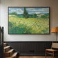 Green Wheat Field with Cypress, 1889 - Floater Framed Canvas Print