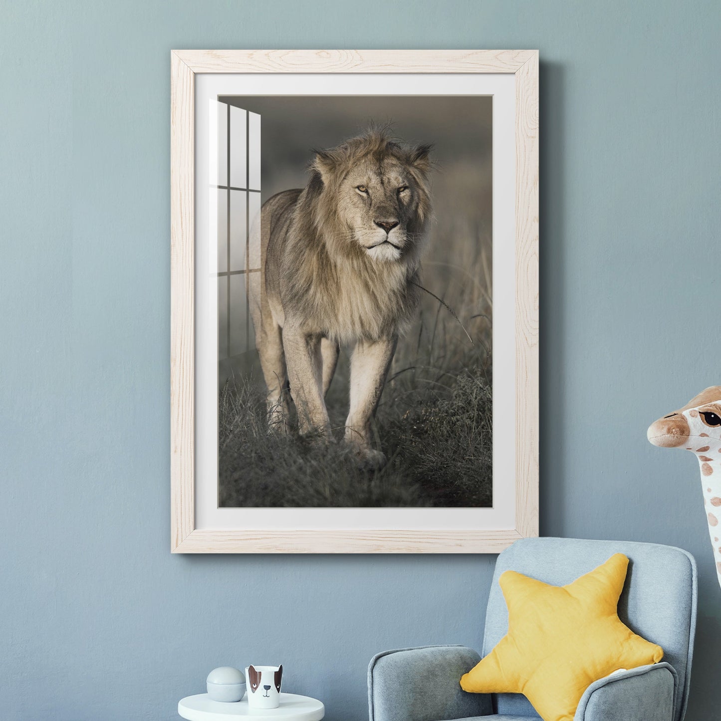 Morning Walk in Masai Mara - Premium Framed Print - Distressed Barnwood Frame - Ready to Hang