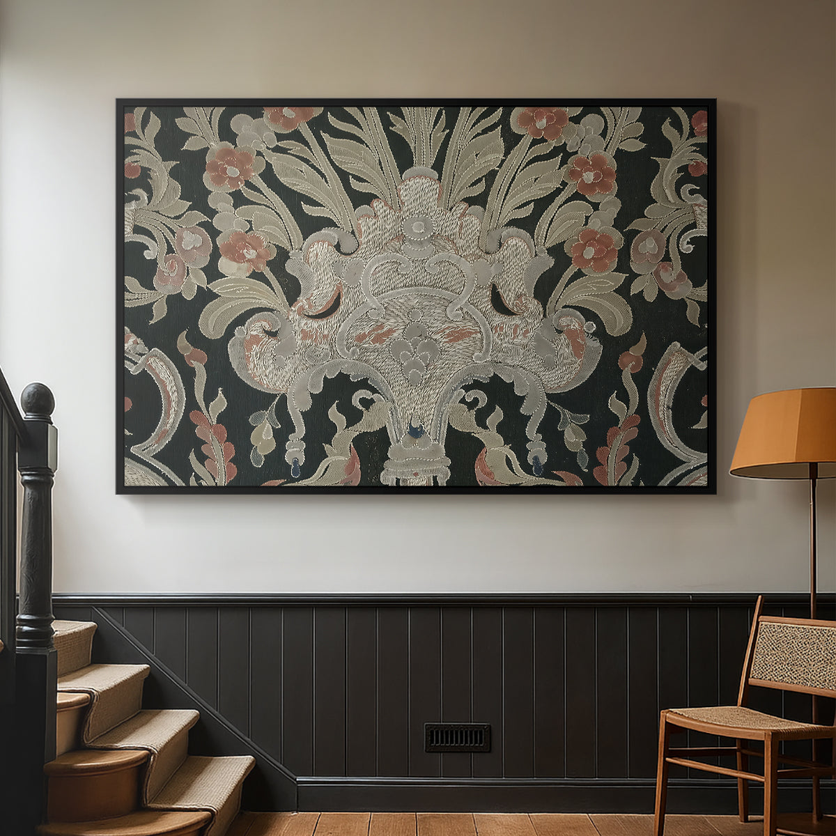 Hanging (Printed Textile), c. 18th Century - Floater Framed Canvas Print