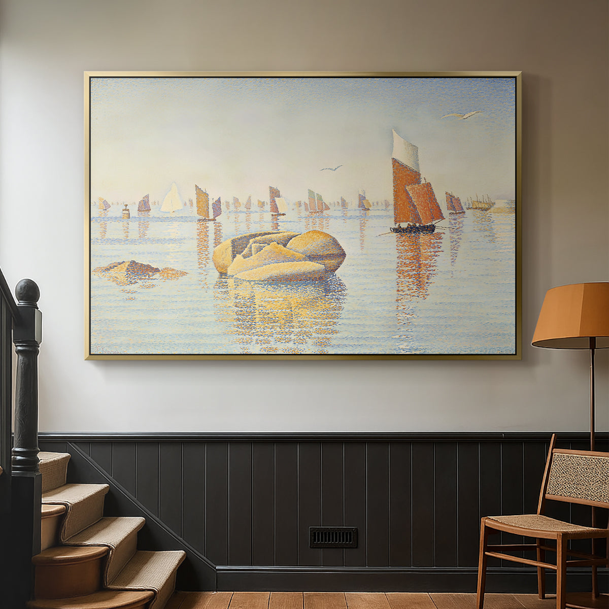 Concarneau, Quiet Morning, Opus 219, 1891 - Floater Framed Canvas Print