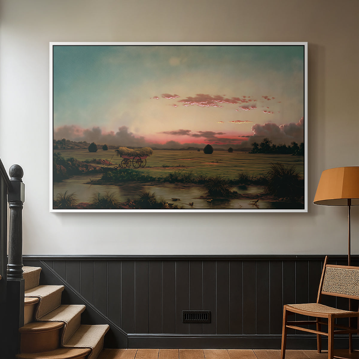 The Marshes at Rhode Island, 1866 - Floater Framed Canvas Print