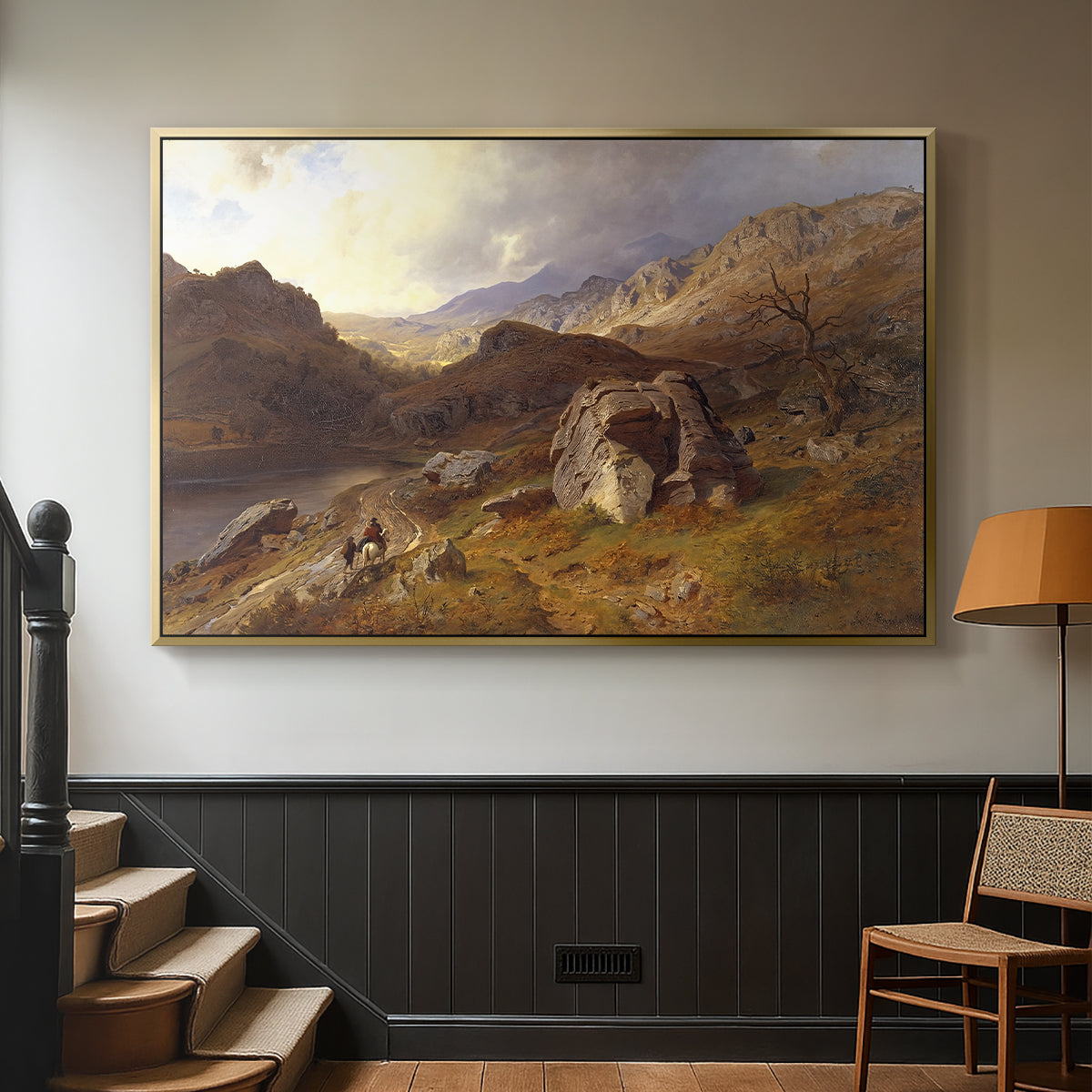 Lledr Valley in Wales, 1864 - Floater Framed Canvas Print