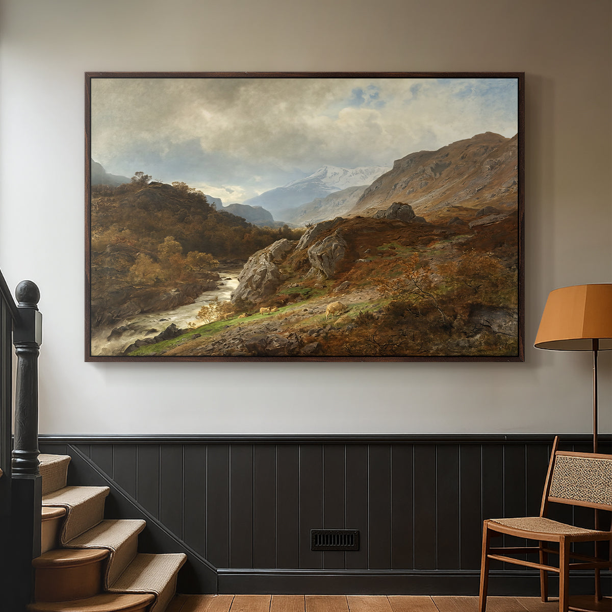 Mountain Landscape, 1864 - Floater Framed Canvas Print