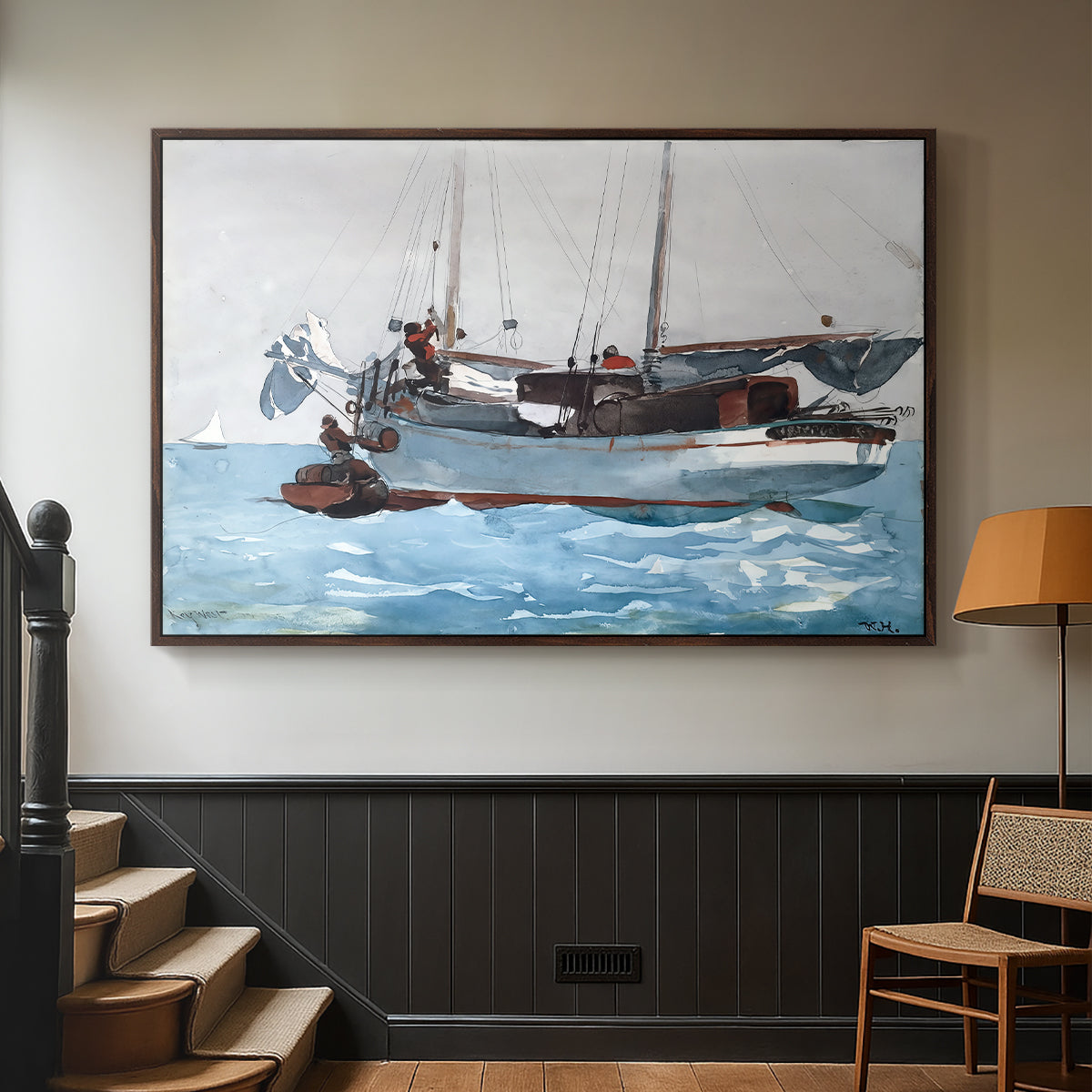 Taking on Wet Provisions, 1903 - Floater Framed Canvas Print