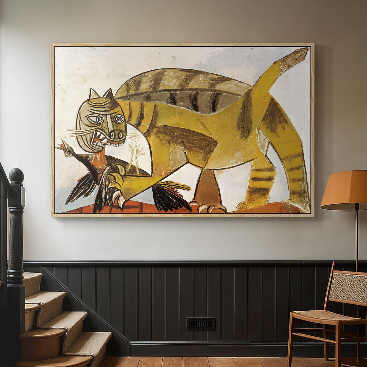 Cat Eating a Bird, 1939 - Floater Framed Canvas Print