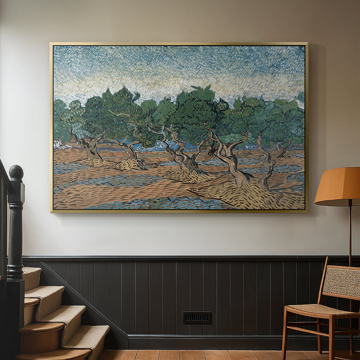 Olive Trees, 1889 - Floater Framed Canvas Print