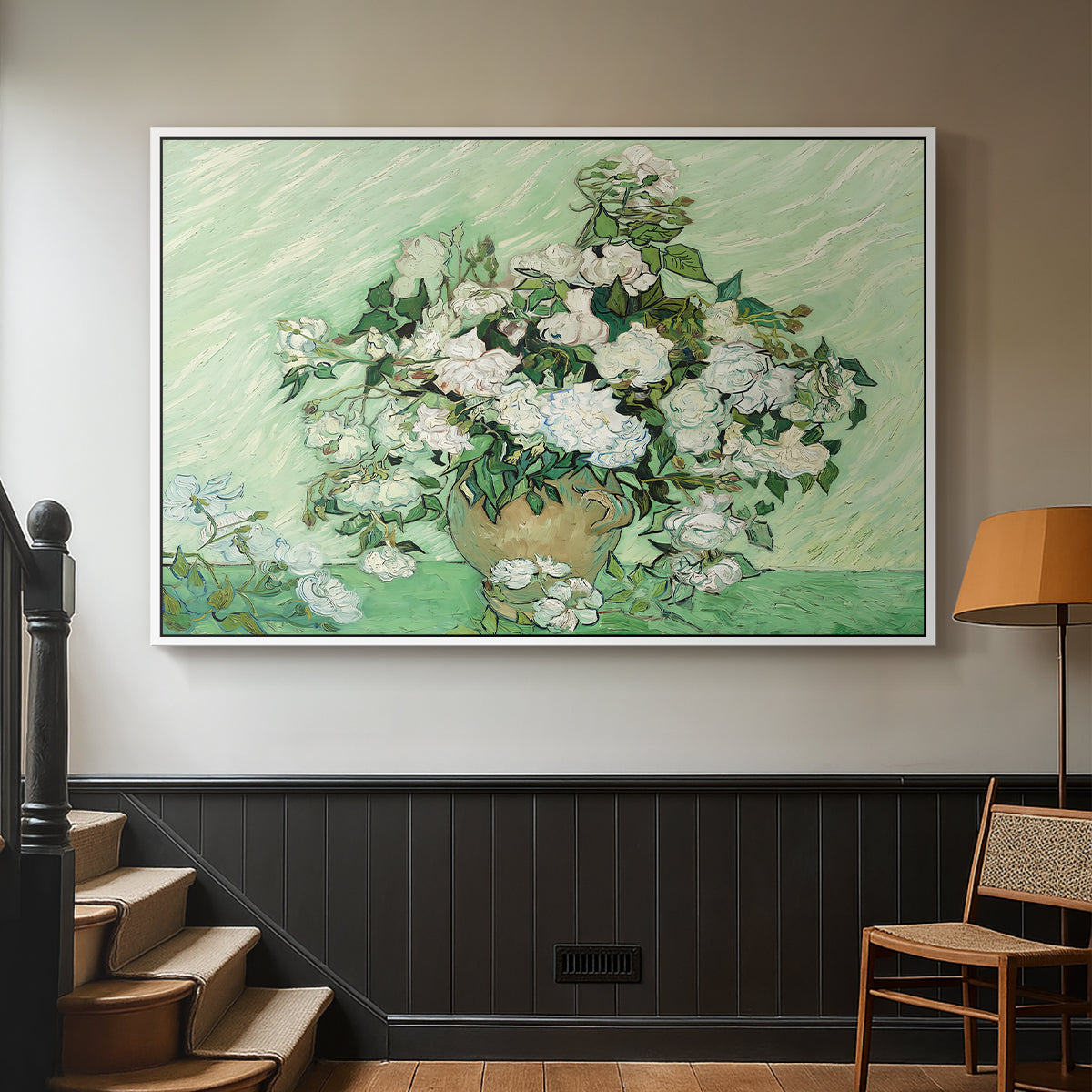 Roses, 1890 - Floater Framed Canvas Print