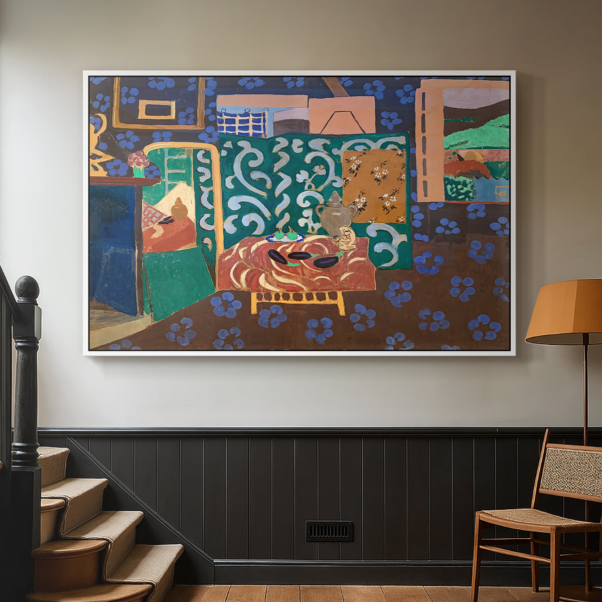 Interior with Aubergines, 1911 - Floater Framed Canvas Print