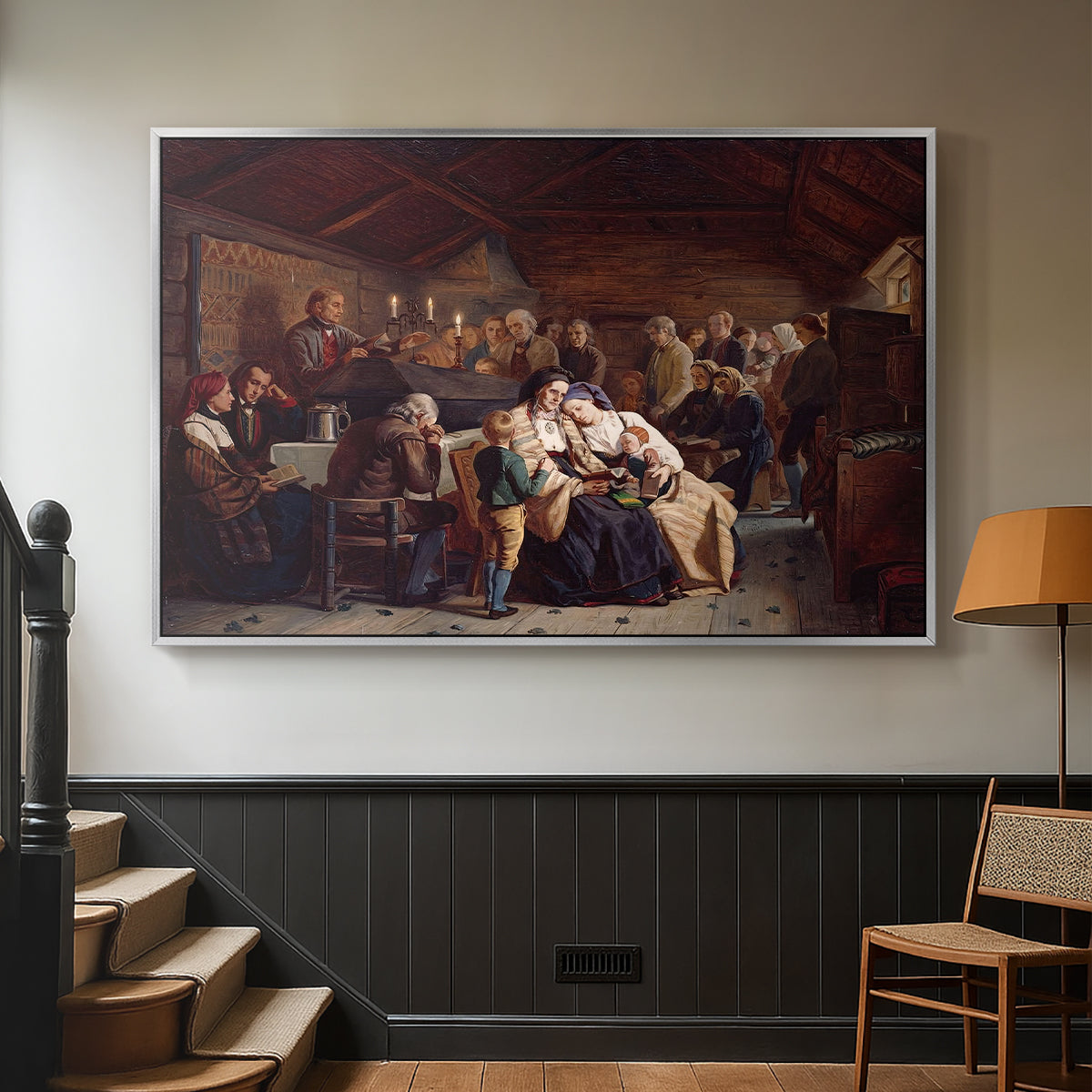 Funeral Feast, 1854 - Floater Framed Canvas Print