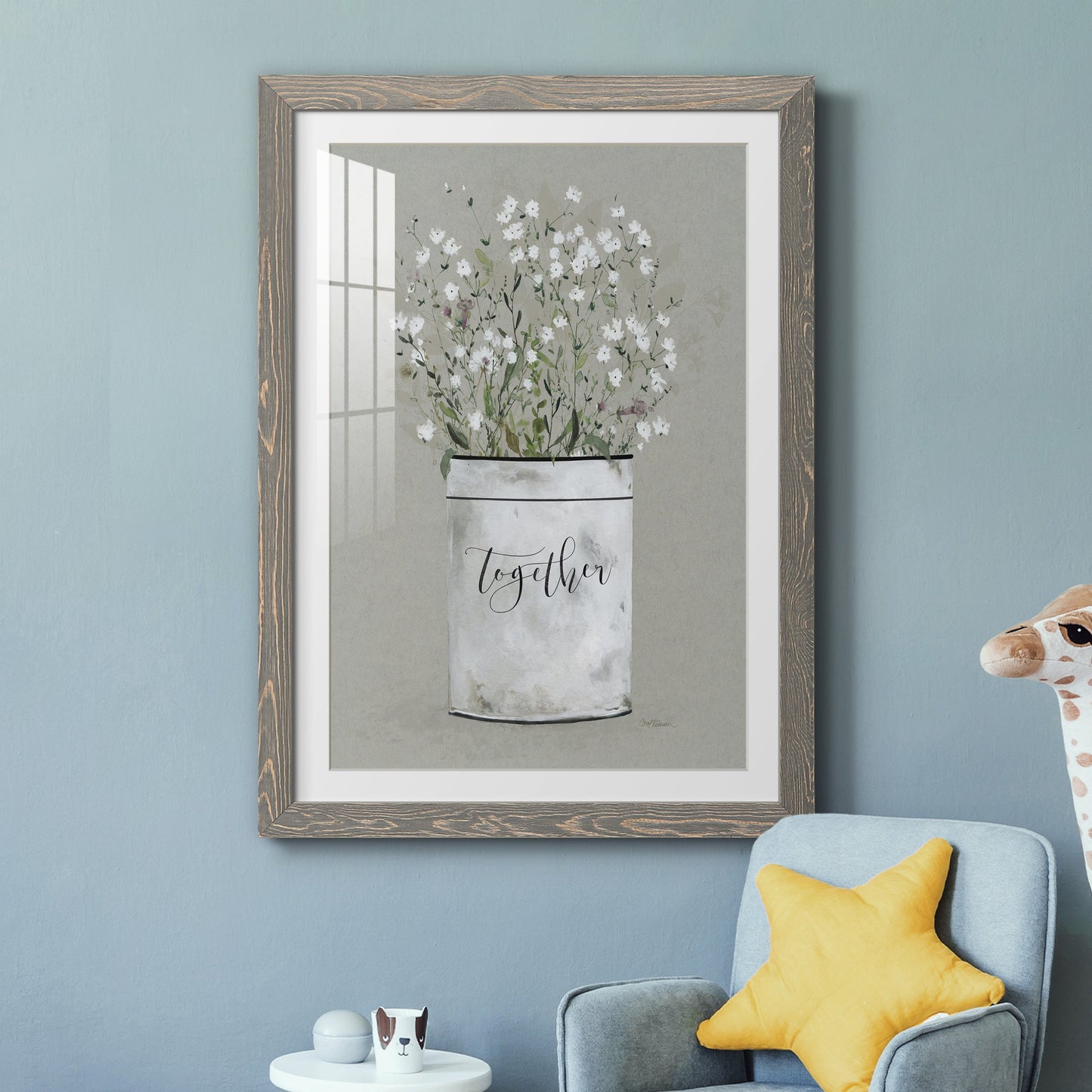 Bouquet of Grace Bucket Together - Premium Framed Print - Distressed Barnwood Frame - Ready to Hang