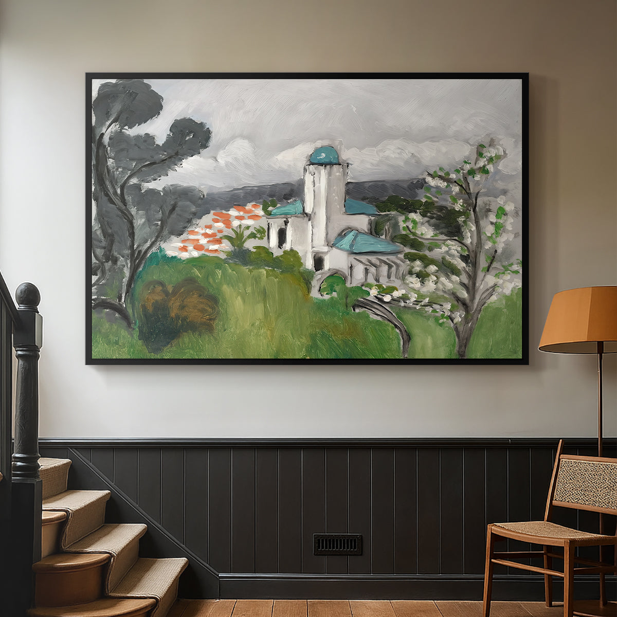 The Blue Villa (La Villa Bleue), c. 1918 - Floater Framed Canvas Print