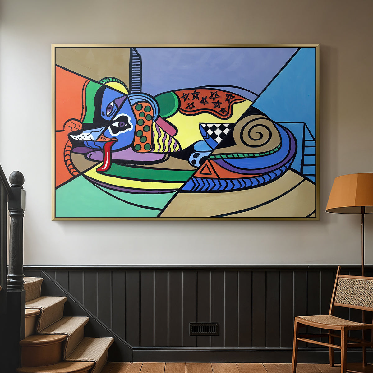 A Dog Named Picasso - Floater Framed Canvas Print