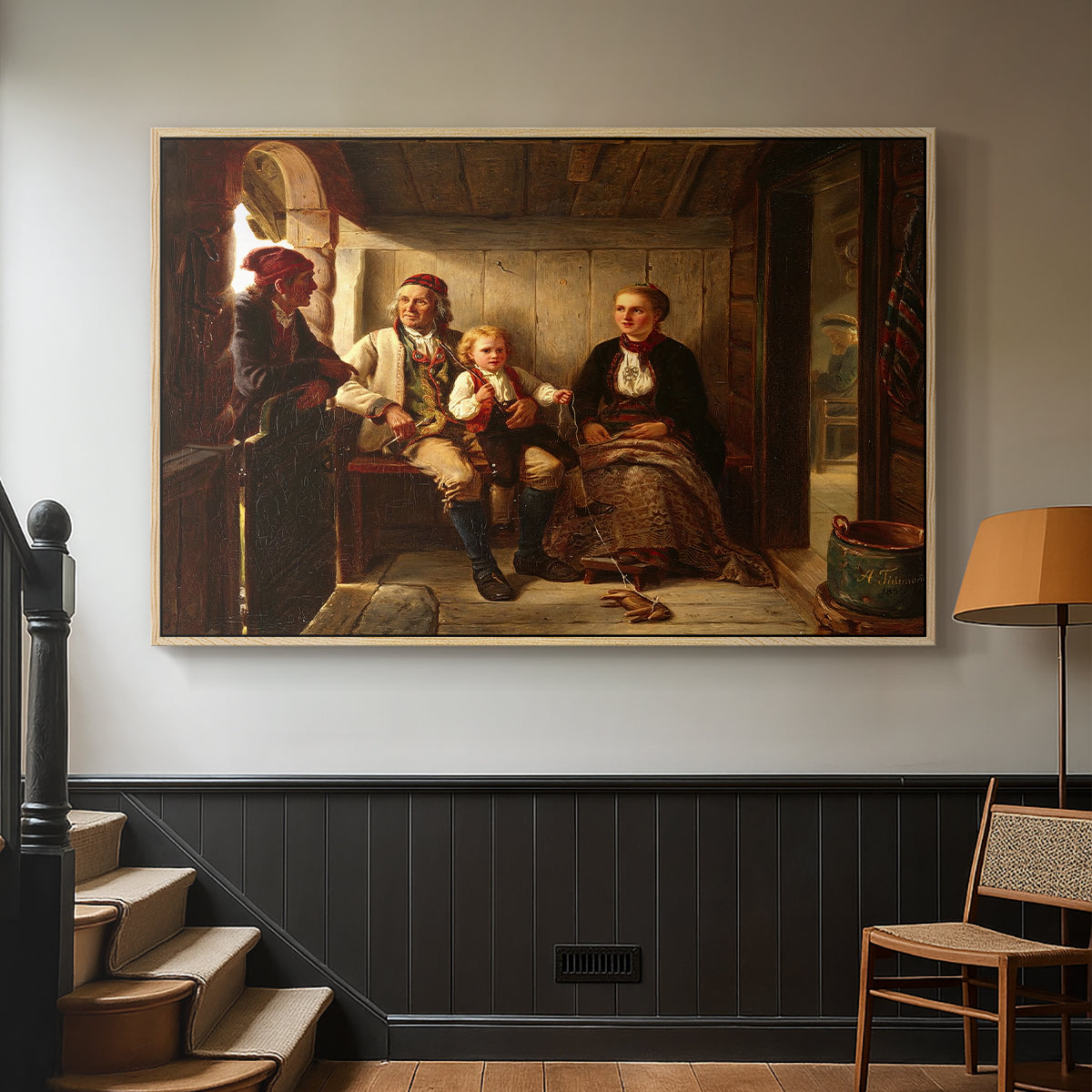 Neighbors (Naboer), 1855 - Floater Framed Canvas Print