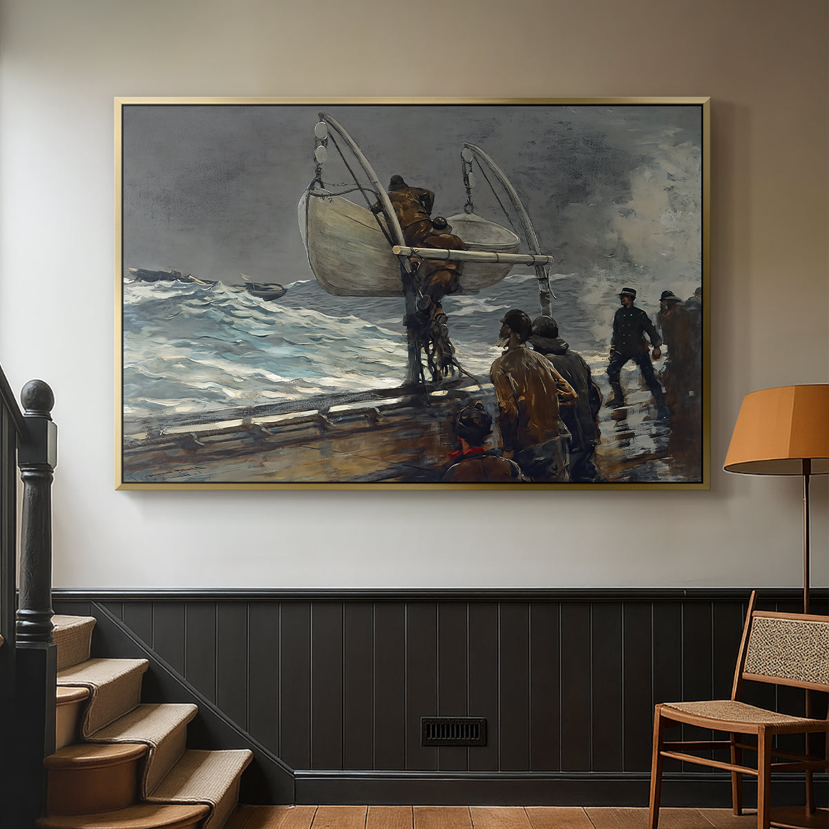 The Signal of Distress, c. 1896 - Floater Framed Canvas Print