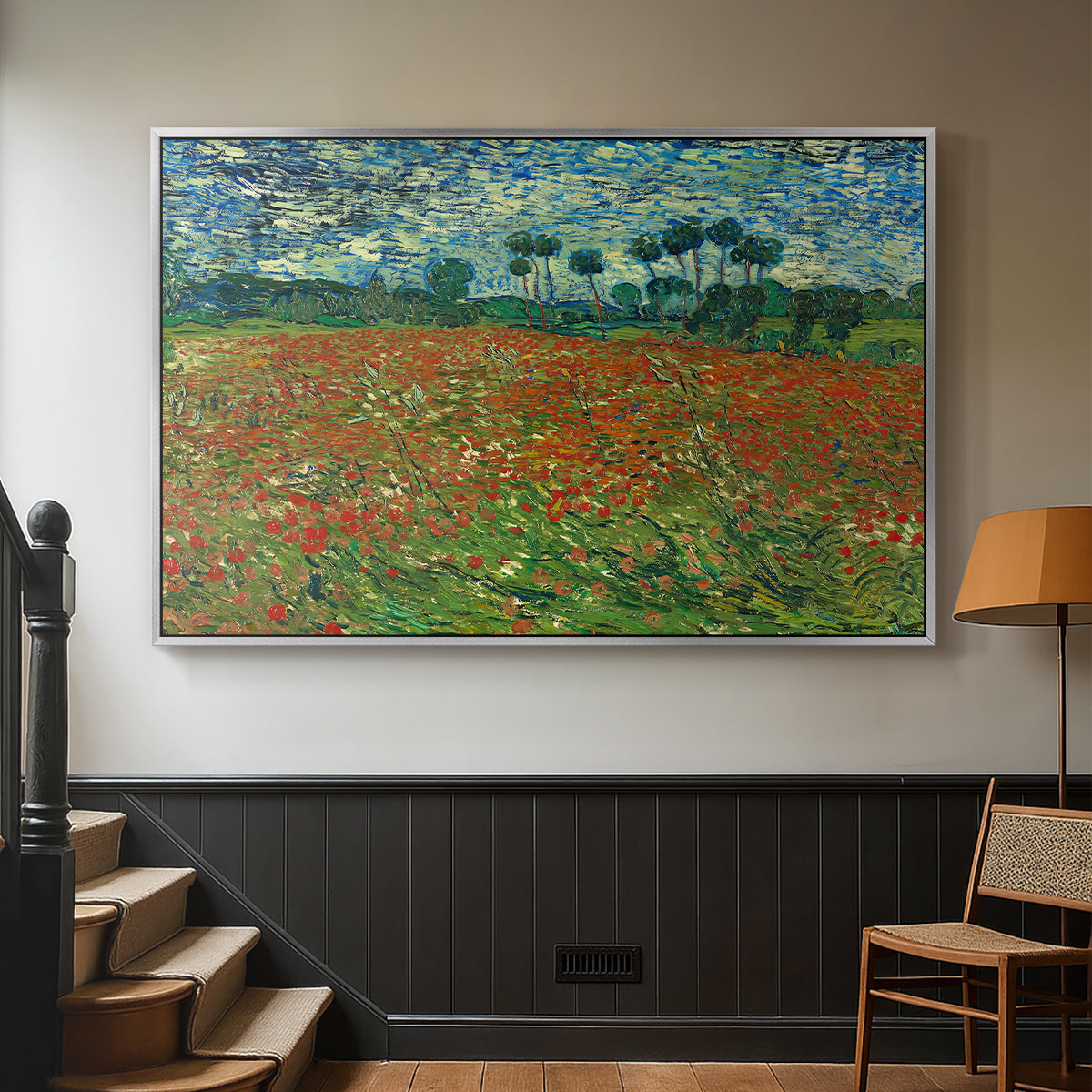 Field with Poppies, 1889 - Floater Framed Canvas Print