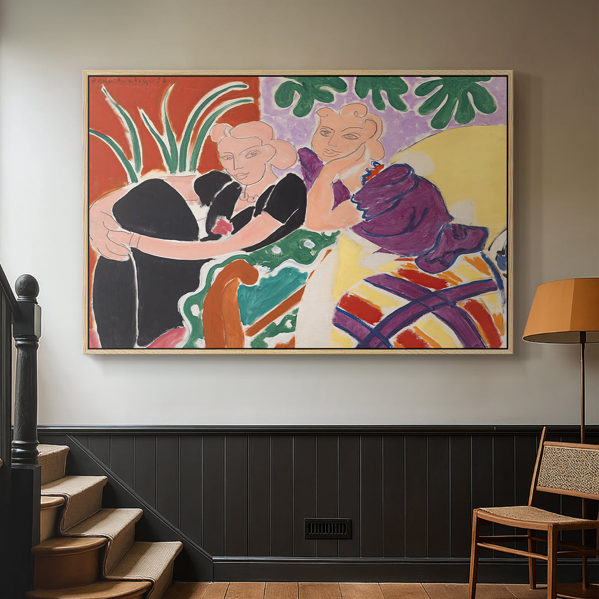 The Conversation, 1938 - Floater Framed Canvas Print