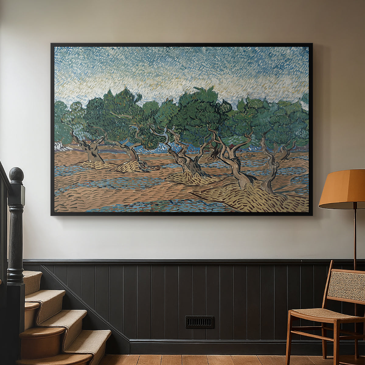 Olive Trees, 1889 - Floater Framed Canvas Print