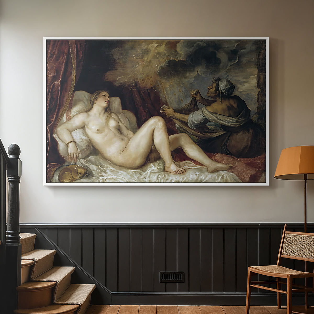 Danaë, c. 1560-1565 - Floater Framed Canvas Print