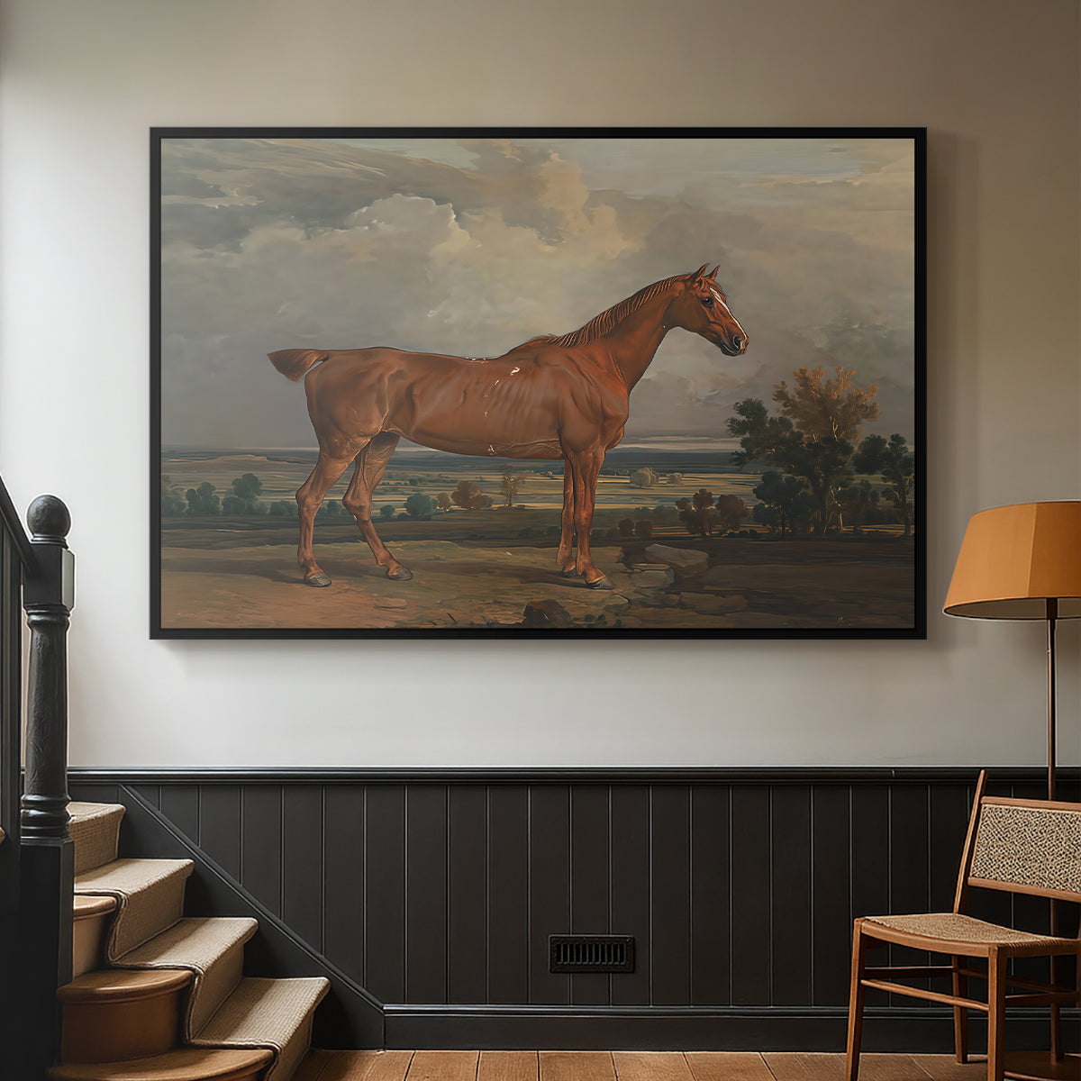 Hunter in a Landscape, 1810 - Floater Framed Canvas Print