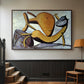 Cat and Big Fish, c. 1931 - Floater Framed Canvas Print
