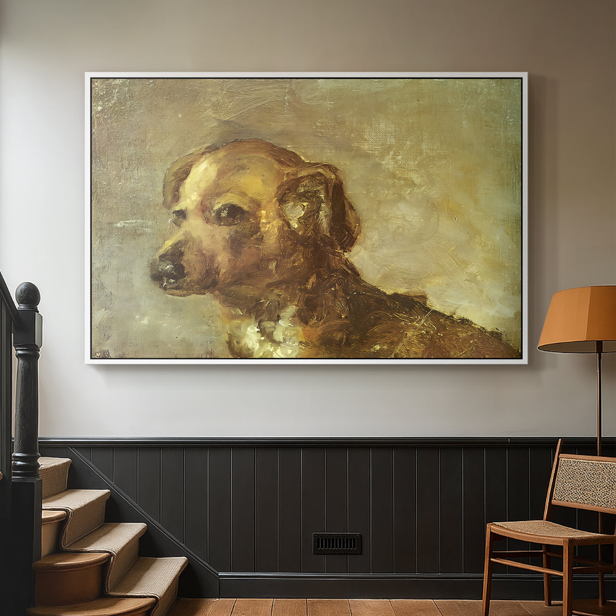 Cliper, the Artist's Dog, 1895 - Floater Framed Canvas Print