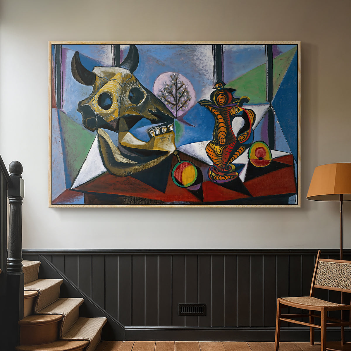 Still Life with Bull's Skull, 1939 - Floater Framed Canvas Print