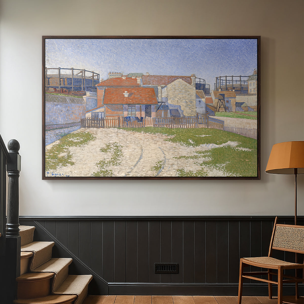 Gasometers at Clichy, 1886 - Floater Framed Canvas Print