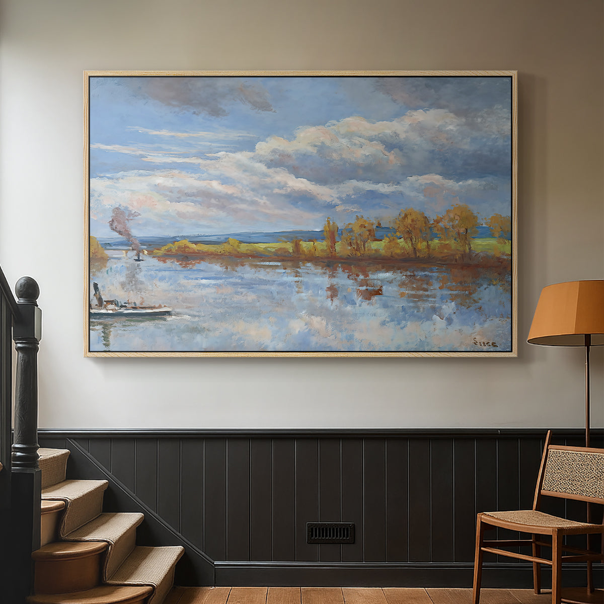 The Banks of the River Seine, 1893 - Floater Framed Canvas Print