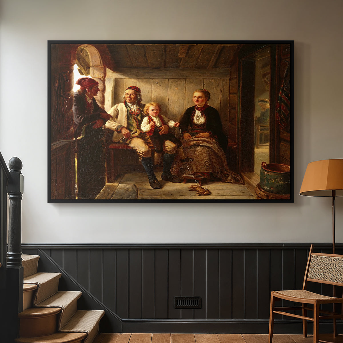 Neighbors (Naboer), 1855 - Floater Framed Canvas Print