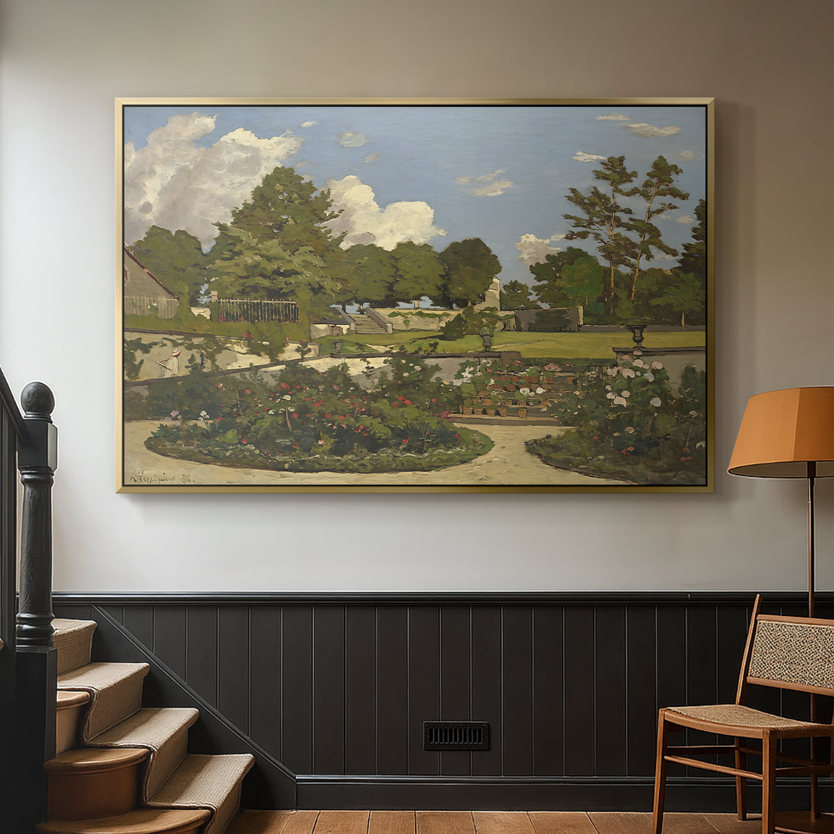 The Painter's Garden at Saint-Privé, 1886 - Floater Framed Canvas Print